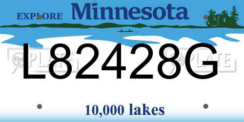 L82428G Minnesota License Plate