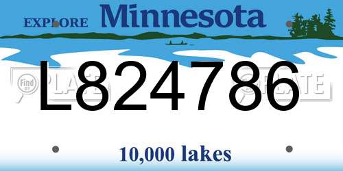 L824786 Minnesota License Plate