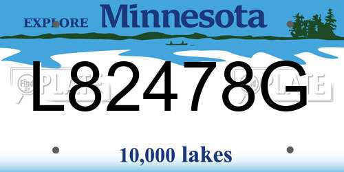 L82478G Minnesota License Plate