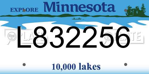 L832256 Minnesota License Plate