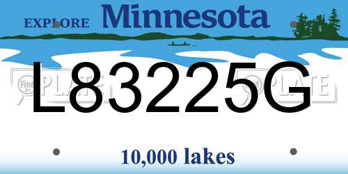 L83225G Minnesota License Plate