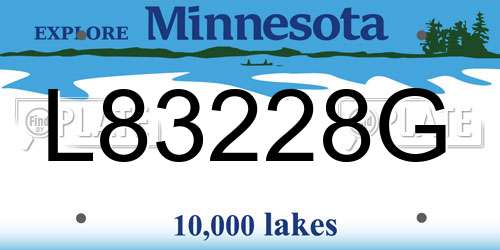 L83228G Minnesota License Plate