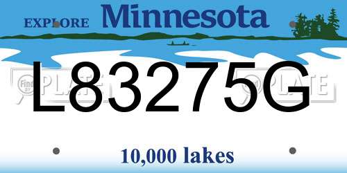 L83275G Minnesota License Plate