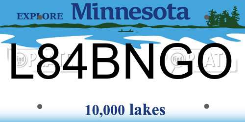 L84BNGO Minnesota License Plate