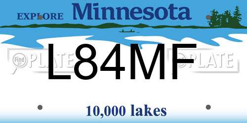 L84MF Minnesota License Plate
