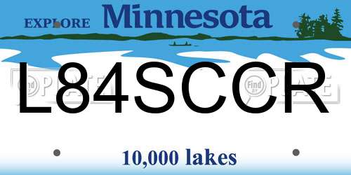 L84SCCR Minnesota License Plate