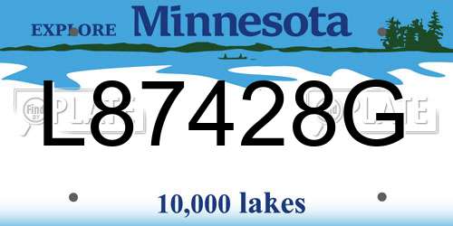 L87428G Minnesota License Plate