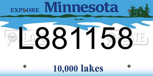 L881158 Minnesota License Plate