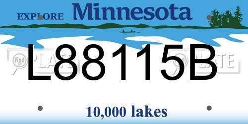 L88115B Minnesota License Plate
