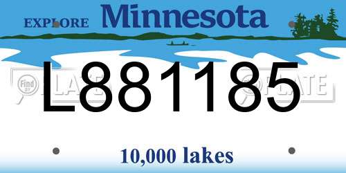 L881185 Minnesota License Plate