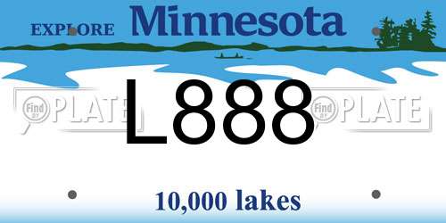 L888 Minnesota License Plate