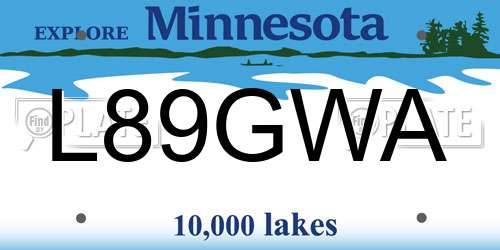 L89GWA Minnesota License Plate