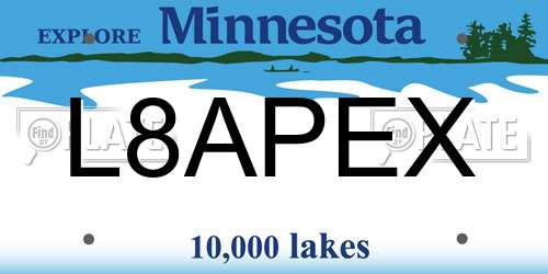 L8APEX Minnesota License Plate