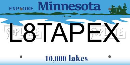 L8TAPEX Minnesota License Plate