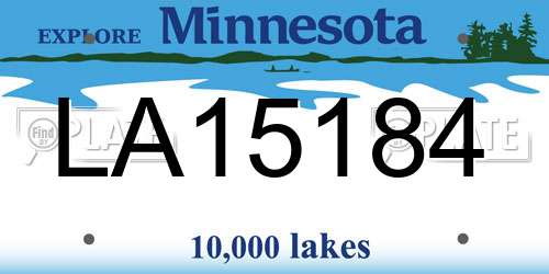 LA15184 Minnesota License Plate