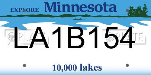 LA1B154 Minnesota License Plate