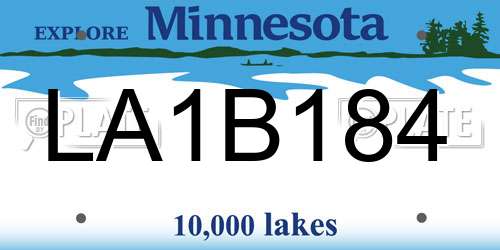 LA1B184 Minnesota License Plate