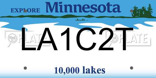 LA1C2T Minnesota License Plate