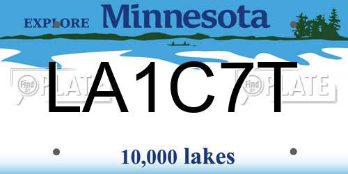 LA1C7T Minnesota License Plate