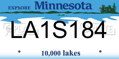 LA1S184 Minnesota License Plate