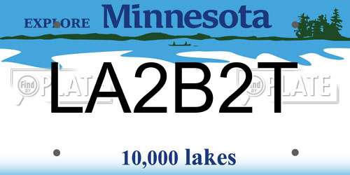 LA2B2T Minnesota License Plate