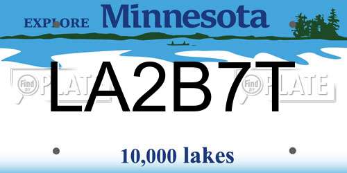 LA2B7T Minnesota License Plate