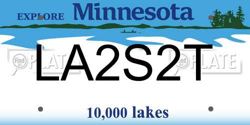 LA2S2T Minnesota License Plate