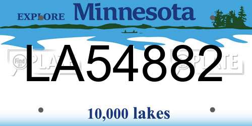 LA54882 Minnesota License Plate