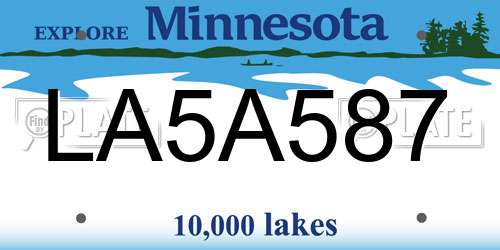 LA5A587 Minnesota License Plate