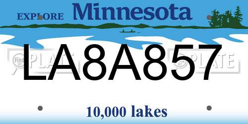 LA8A857 Minnesota License Plate