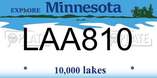 LAA810 Minnesota License Plate