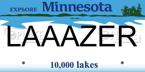 LAAAZER Minnesota License Plate