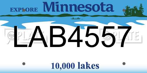 LAB4557 Minnesota License Plate