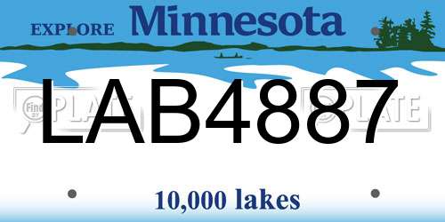 LAB4887 Minnesota License Plate