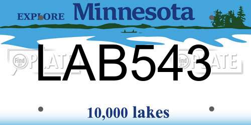 LAB543 Minnesota License Plate