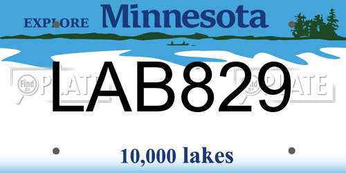 LAB829 Minnesota License Plate