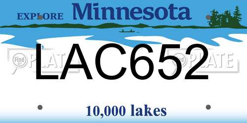 LAC652 Minnesota License Plate