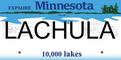 LACHULA Minnesota License Plate