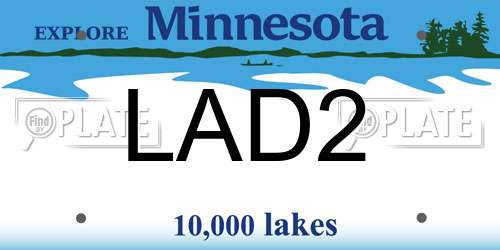 LAD2 Minnesota License Plate
