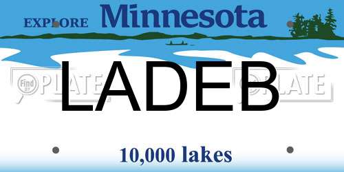 LADEB Minnesota License Plate