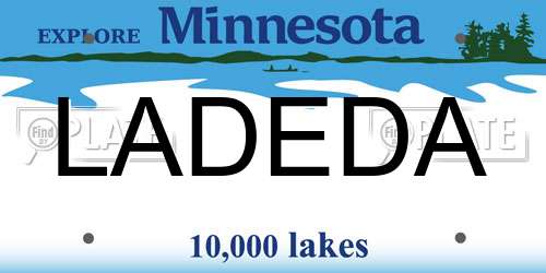 LADEDA Minnesota License Plate