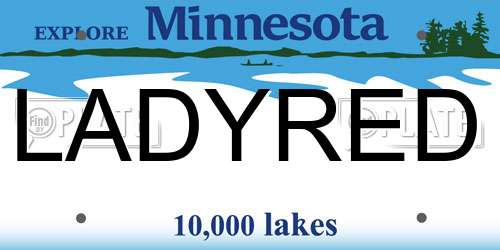 LADYRED Minnesota License Plate