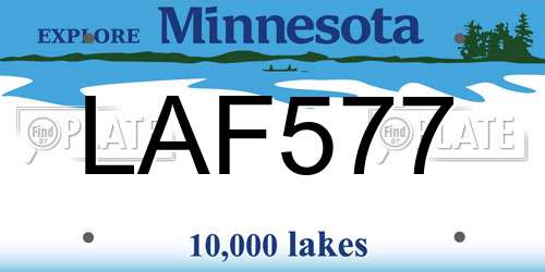 LAF577 Minnesota License Plate