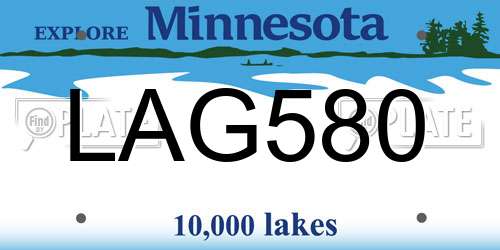 LAG580 Minnesota License Plate