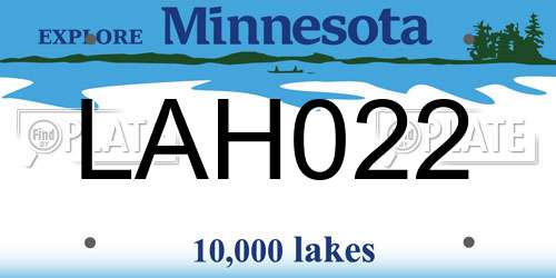 LAH022 Minnesota License Plate
