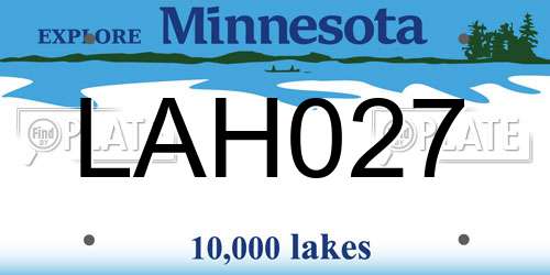 LAH027 Minnesota License Plate