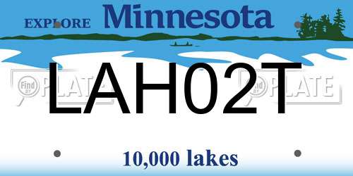 LAH02T Minnesota License Plate
