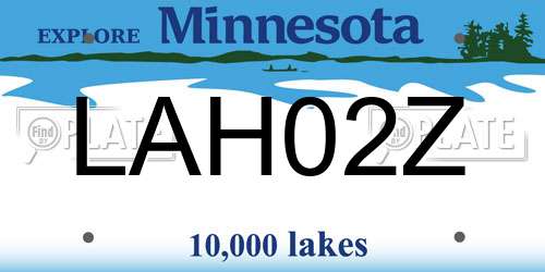 LAH02Z Minnesota License Plate