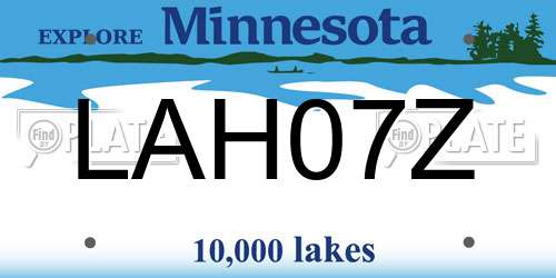 LAH07Z Minnesota License Plate