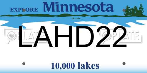 LAHD22 Minnesota License Plate